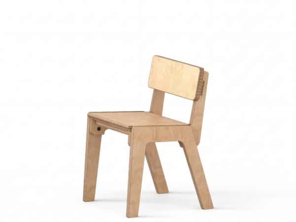 כיסא ילדים מעץ ליבנה Twoseat – כיסא עץ מינימליסטי לחדר ילדים, עיצוב סקנדינבי, ייצור ישראלי