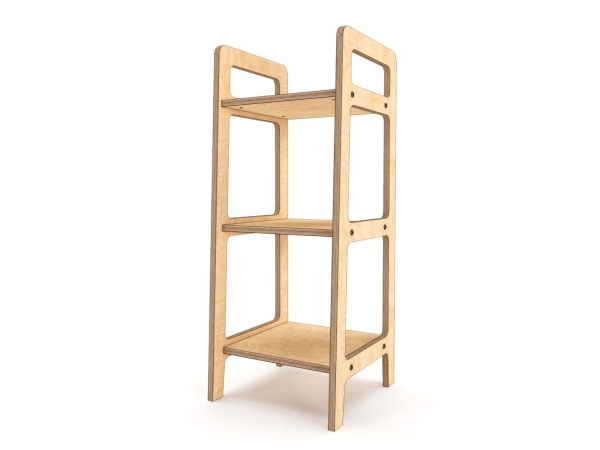 שידת כוורת 2 BOX מעץ ליבנה לחדר ילדים, שני תאים פתוחים בגימור טבעי – RANCO