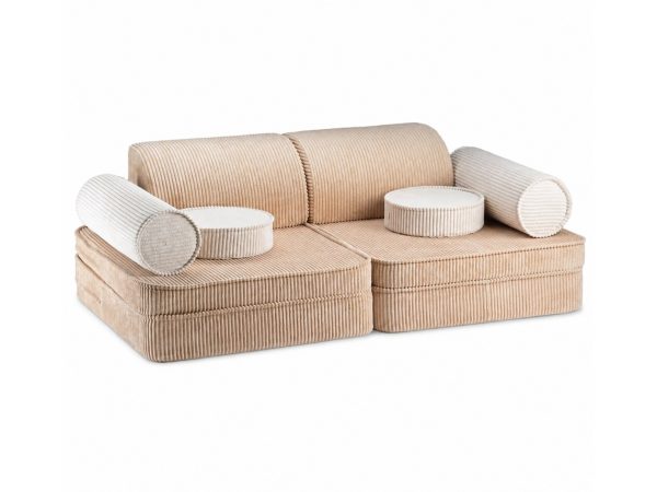 ספה מודולרית SETTEE מבד קורדרוי בז' לילדים, תשעה חלקים מרופדים להרכבה ומשחק – RANCO